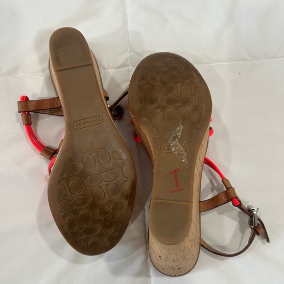 Coach Women's Brown and Pink Sandals - Picture 9 of 10